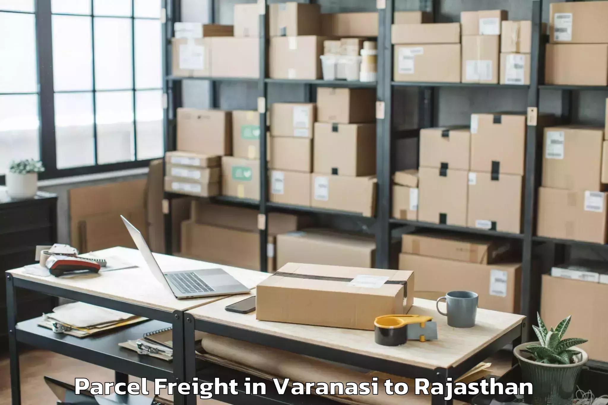 Reliable Varanasi to Bari Sadri Parcel Freight